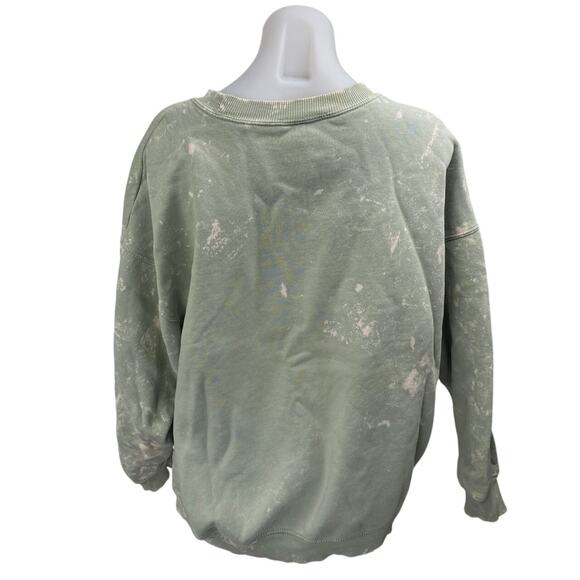 Zara Women's Green Tie Dye Long Sleeve Crew Neck Sweater Sweatshirt Top Size M - Picture 2 of 4
